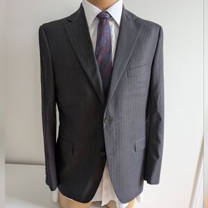 🇨🇦JACK VICTOR Charcoal Gray Suit with Pinstripes